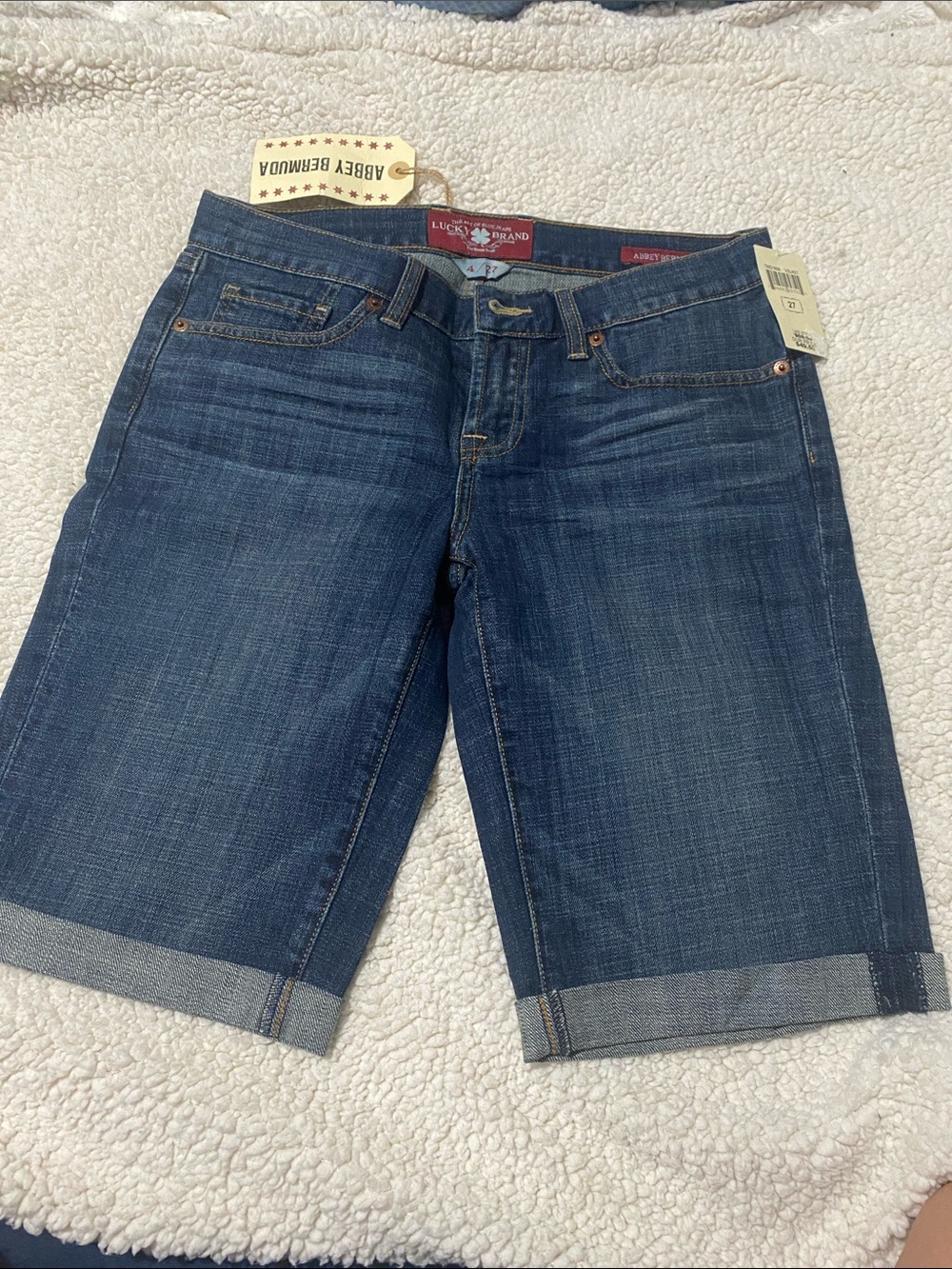 Lucky Brand Blue Denim Ankle-Length Bermuda Shorts - Picture 1 of 4